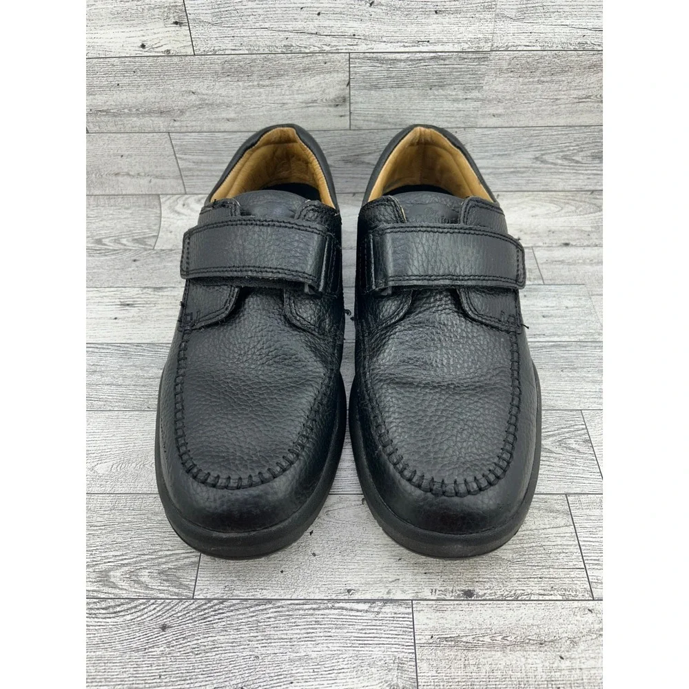 Dr. Comfort Scott Men 9.5 M Black Leather Orthopedic Hook Loop Strap Shoes 9210